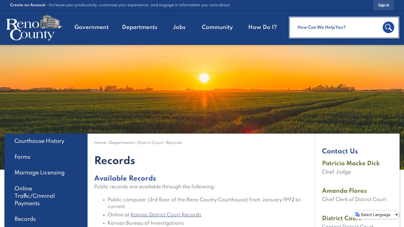 Records | Reno County, KS - Official Website