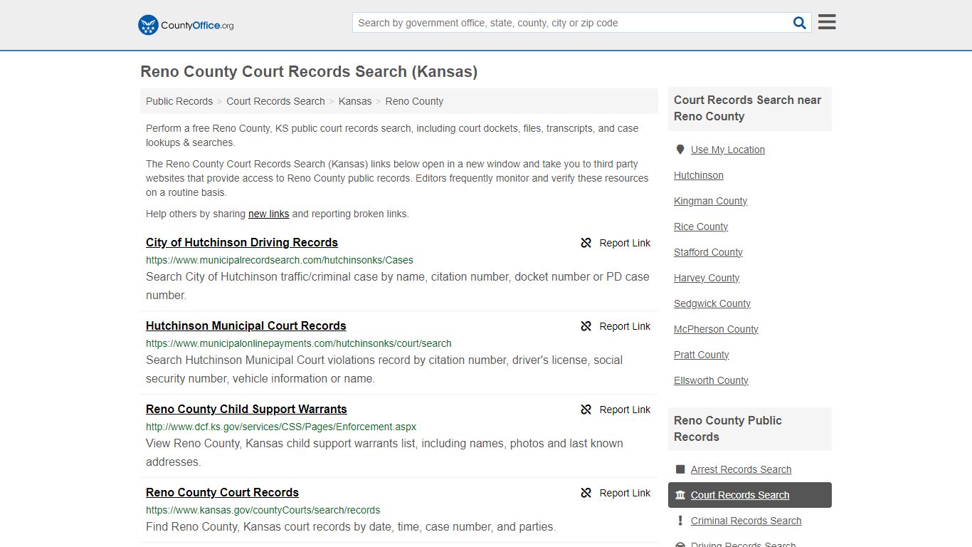 Reno County Court Records Search (Kansas) - County Office