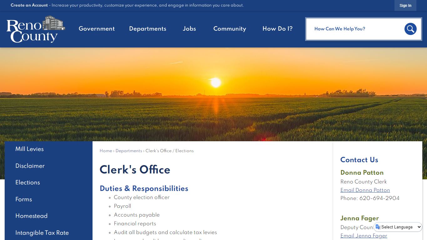 Clerk's Office | Reno County, KS - Official Website